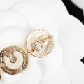 Chanel Script Pendant Earrings - 18K Yellow Gold